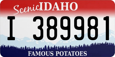 ID license plate I389981