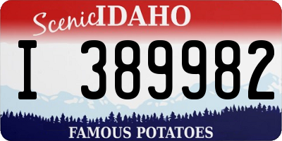 ID license plate I389982