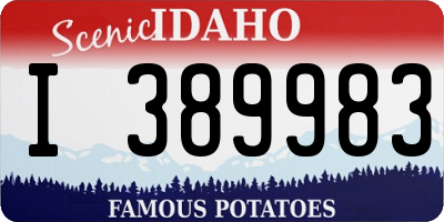ID license plate I389983