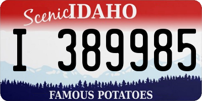 ID license plate I389985