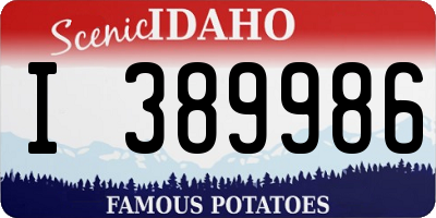 ID license plate I389986