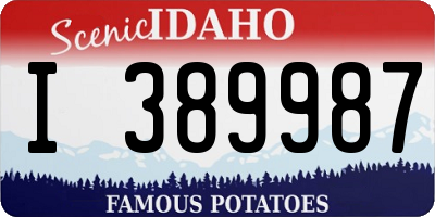 ID license plate I389987