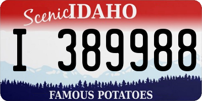 ID license plate I389988
