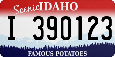 ID license plate I390123