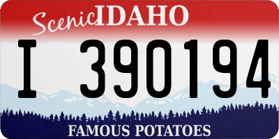 ID license plate I390194