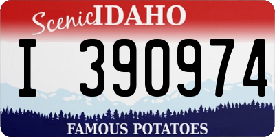 ID license plate I390974