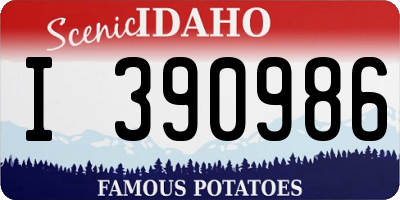 ID license plate I390986