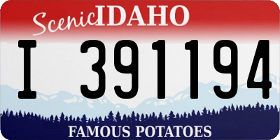 ID license plate I391194
