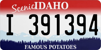 ID license plate I391394