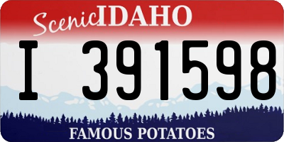 ID license plate I391598