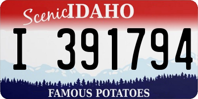 ID license plate I391794