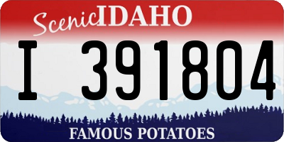 ID license plate I391804