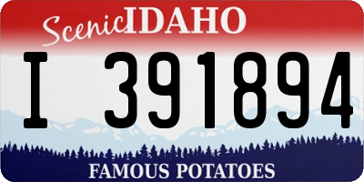 ID license plate I391894