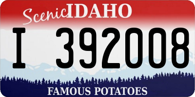 ID license plate I392008