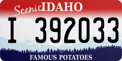 ID license plate I392033