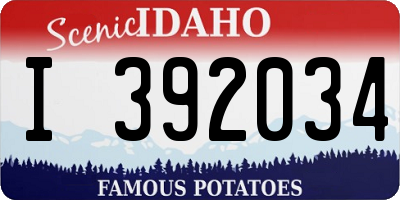 ID license plate I392034