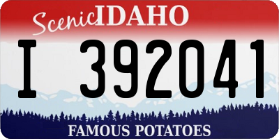 ID license plate I392041