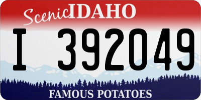 ID license plate I392049