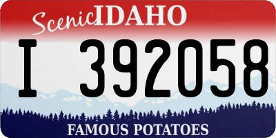 ID license plate I392058
