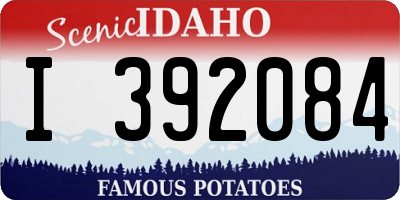 ID license plate I392084