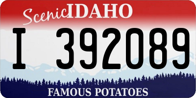 ID license plate I392089