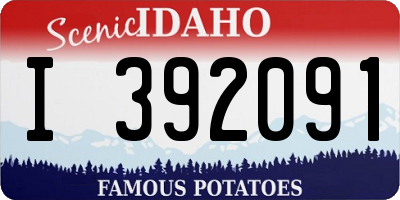 ID license plate I392091