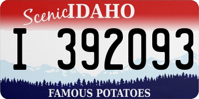 ID license plate I392093