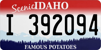 ID license plate I392094