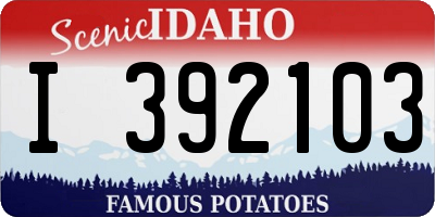 ID license plate I392103