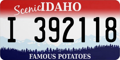 ID license plate I392118