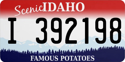 ID license plate I392198
