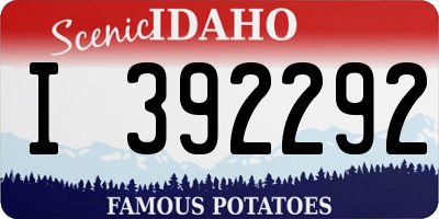 ID license plate I392292