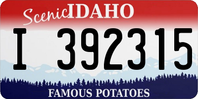 ID license plate I392315
