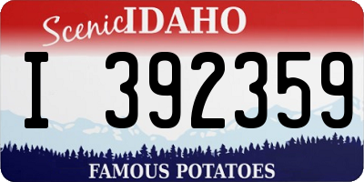 ID license plate I392359