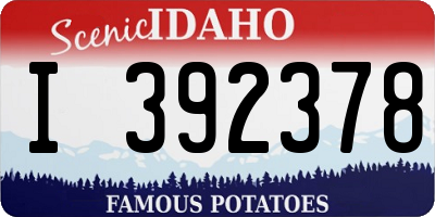 ID license plate I392378