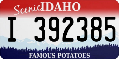 ID license plate I392385