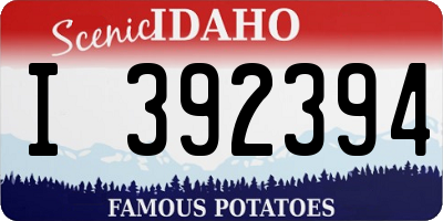 ID license plate I392394
