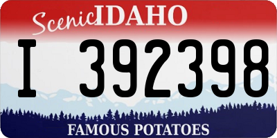 ID license plate I392398