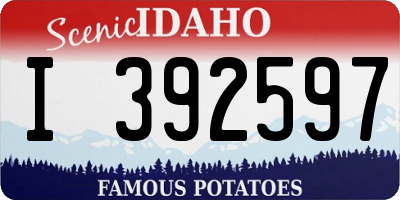 ID license plate I392597