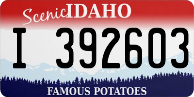 ID license plate I392603