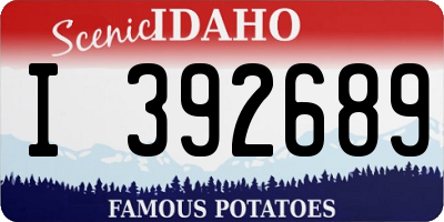 ID license plate I392689
