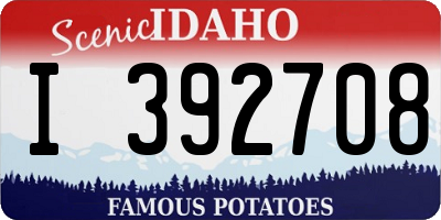 ID license plate I392708