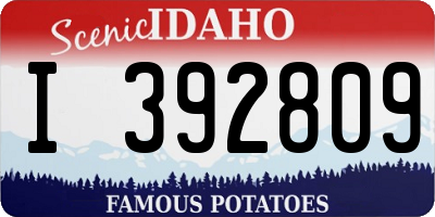 ID license plate I392809