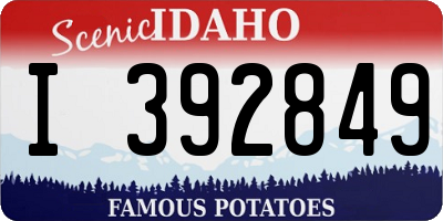 ID license plate I392849