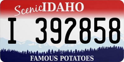 ID license plate I392858