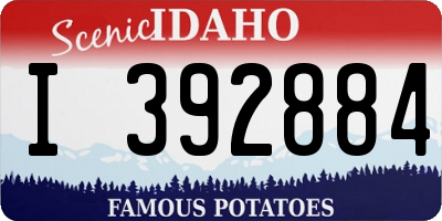 ID license plate I392884