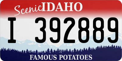 ID license plate I392889