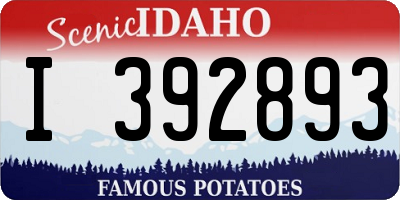 ID license plate I392893