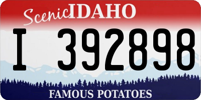 ID license plate I392898