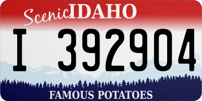 ID license plate I392904
